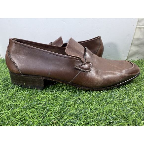 RARE Vintage Bally of Switzerland Brown Leather Slip On Loafers Shoes Mens 9 D main image 15